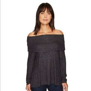 NWT B Collection by Bobeau Gray Off the Shoulder Sweater